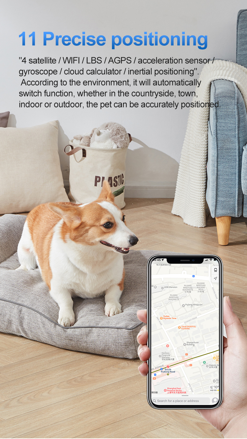 USB Rechargeable Waterproof Dog & Cat GPS Tracker – Real-Time Tracking ...